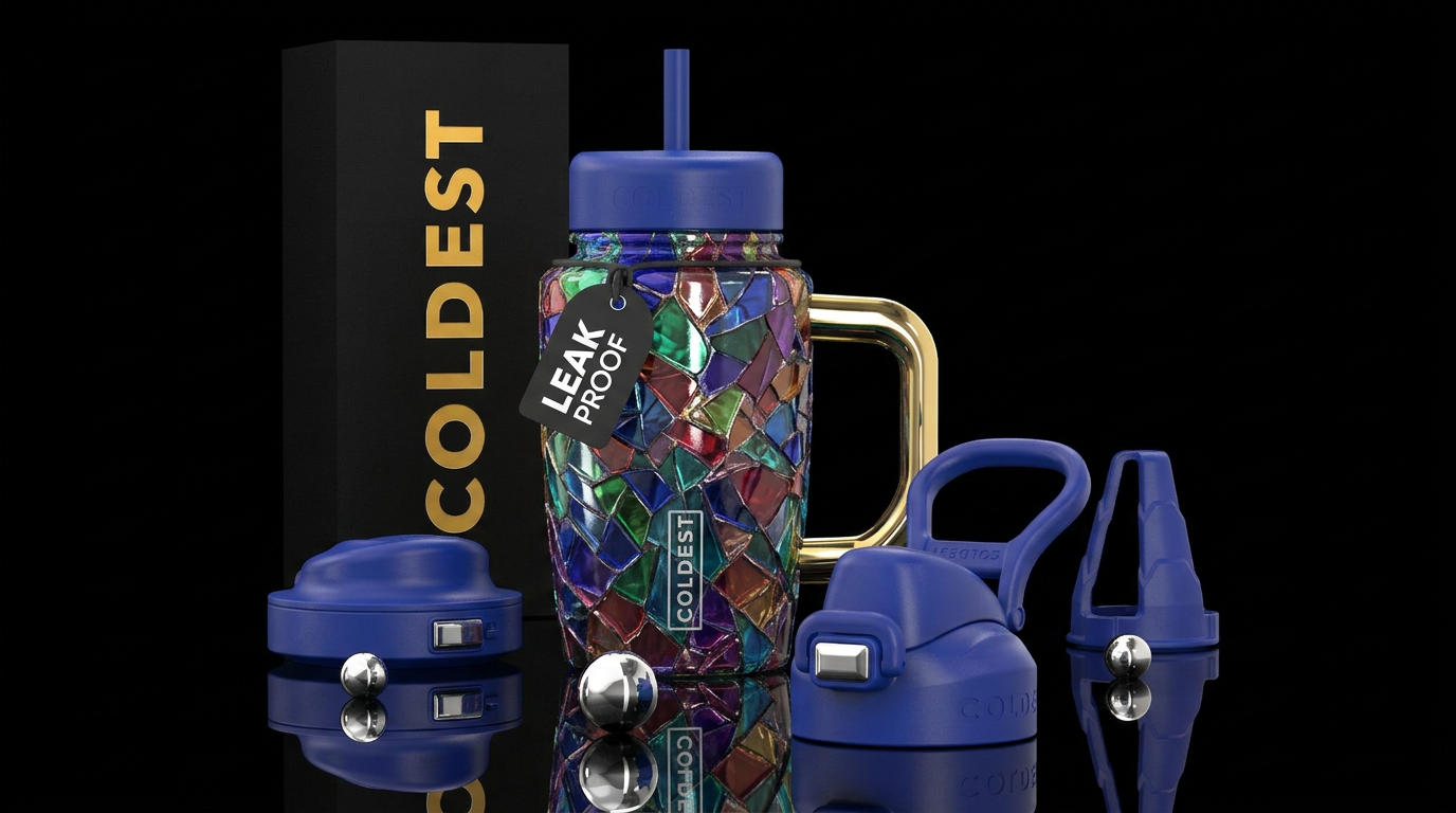 Beautifully Broken colorful glass water bottle design