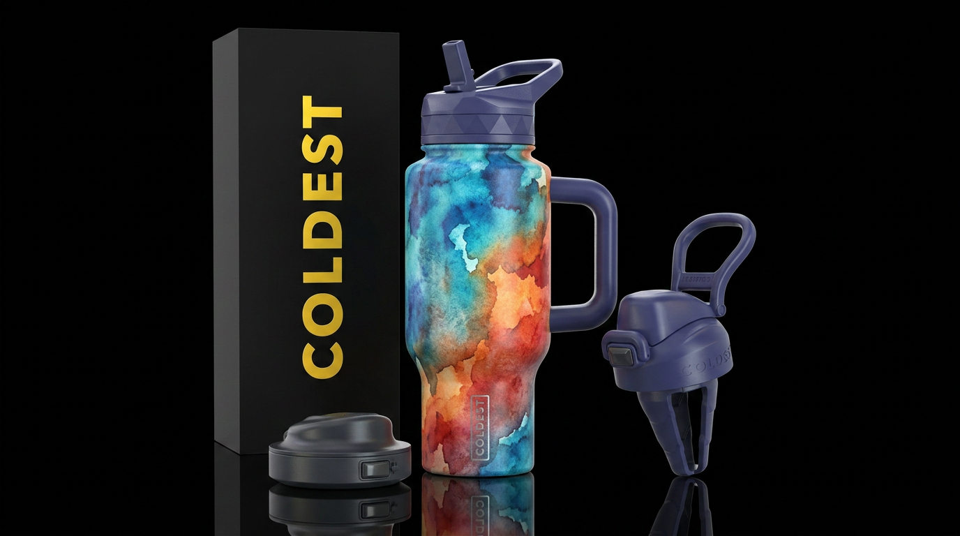 rustic, inbued, watercolor, stylistic water bottle design