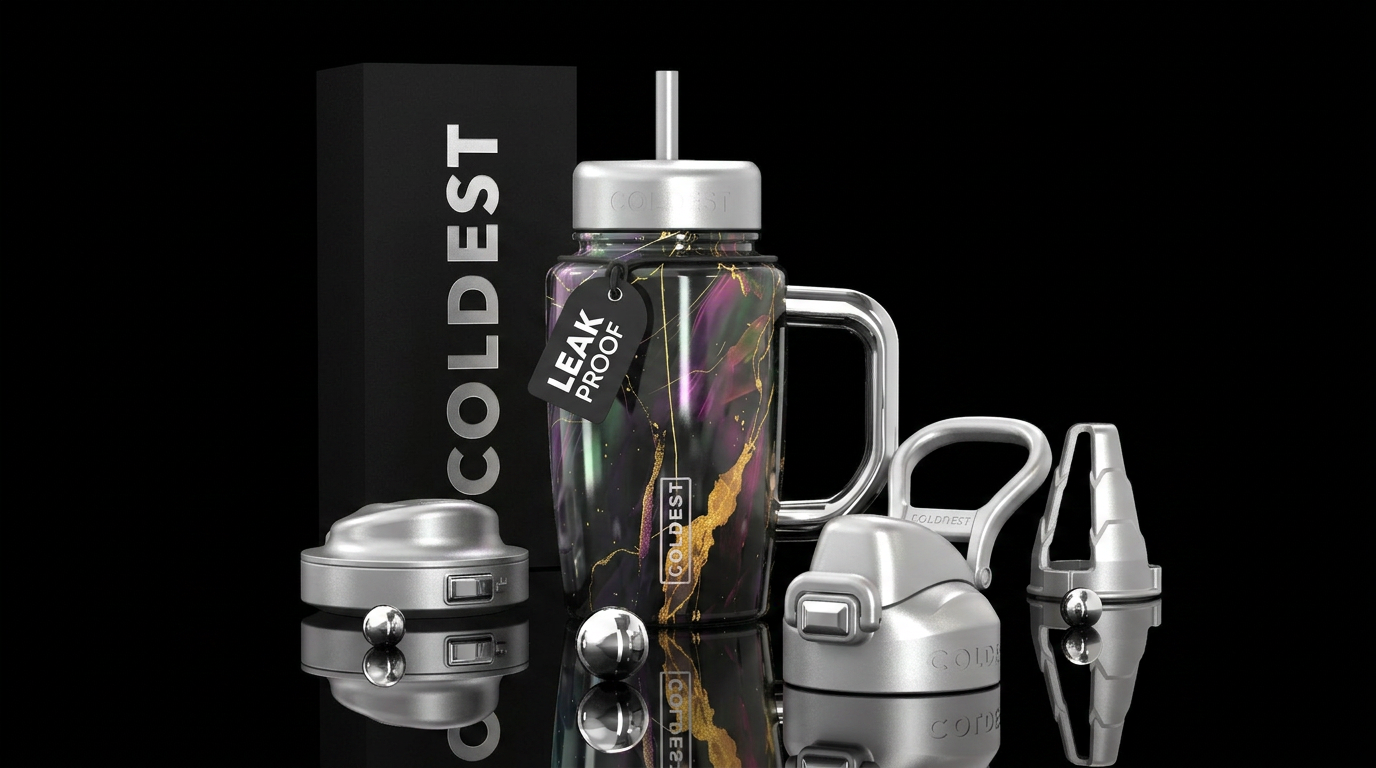 Purple,green,pink,yellow lighting metallic black s... water bottle design