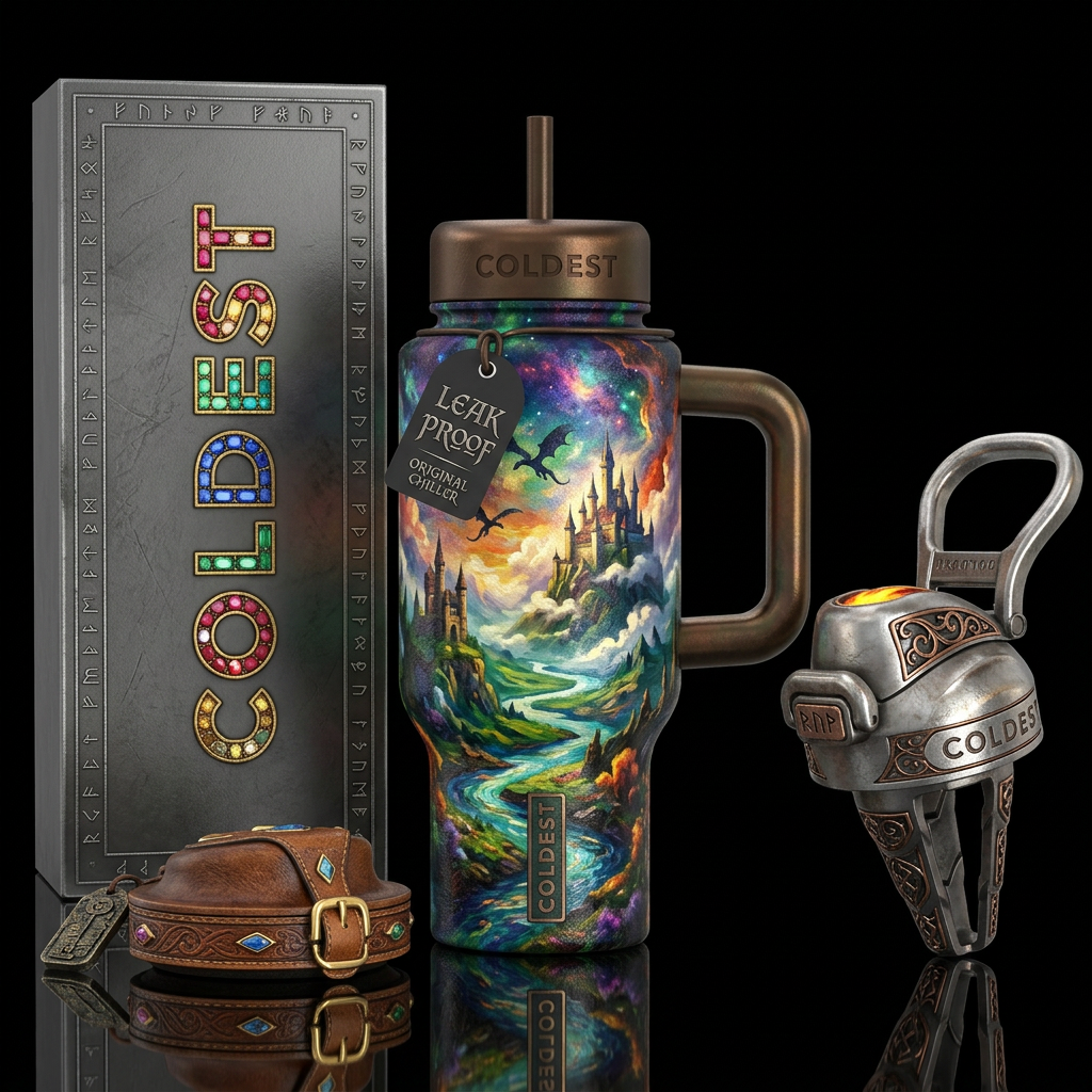 vintage, artistic, fantasy, impressionist water bottle design