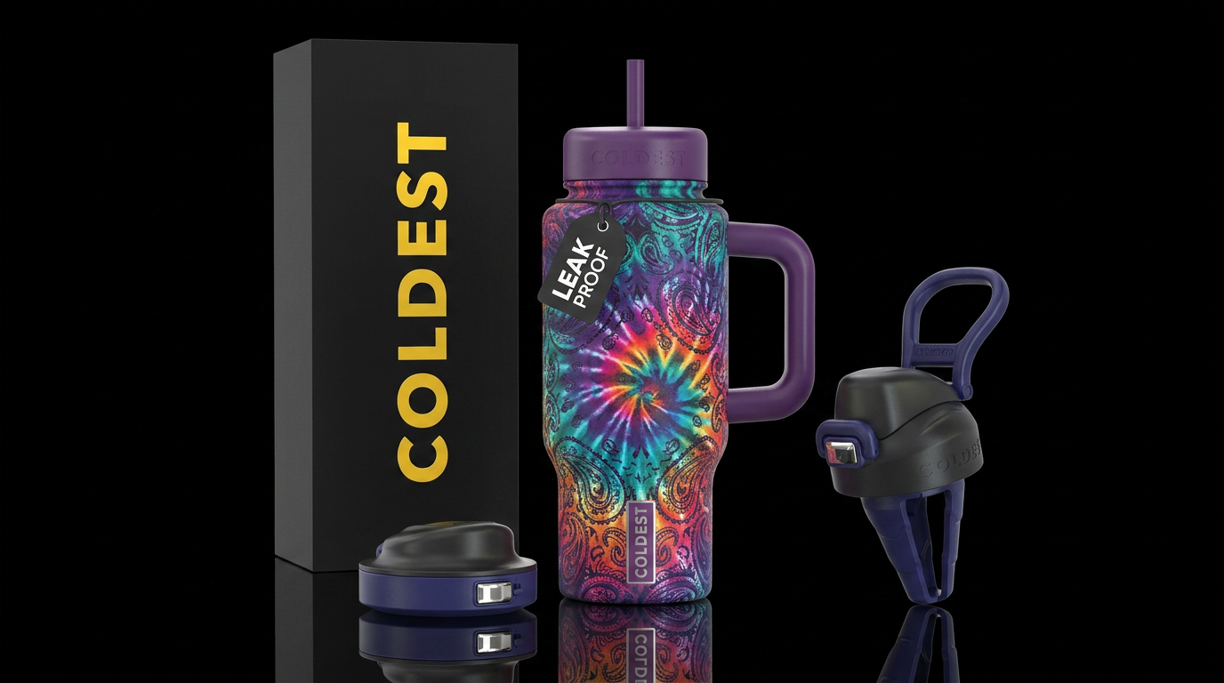 Tye dye bandana, inbued, stylistic, swirls, vibran... water bottle design