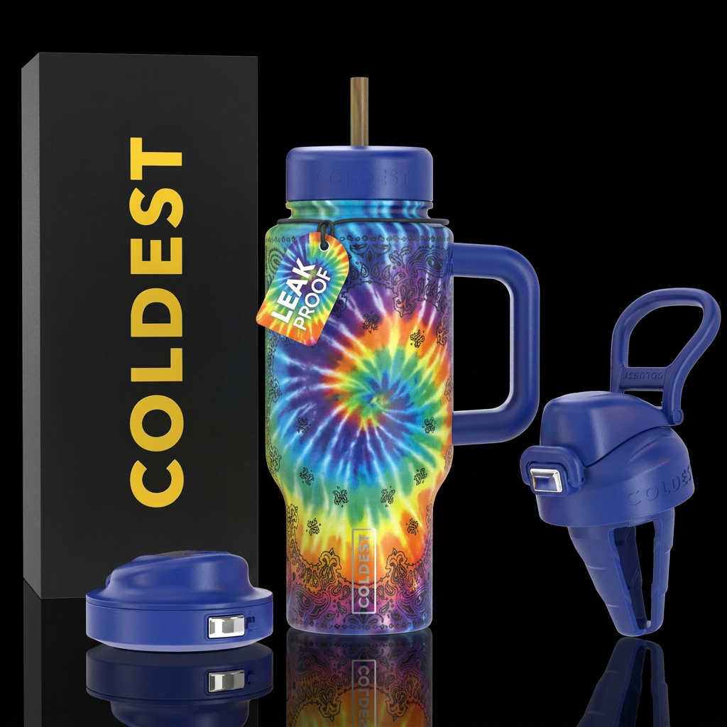 Tye dye bandana, inbued, stylistic, swirls, vibran... water bottle design
