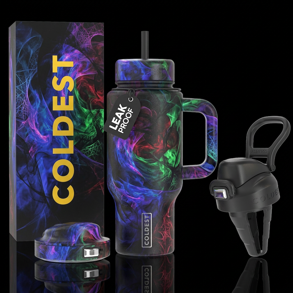 inbued, darkness, watercolor, smoke, abstract, vib... water bottle design