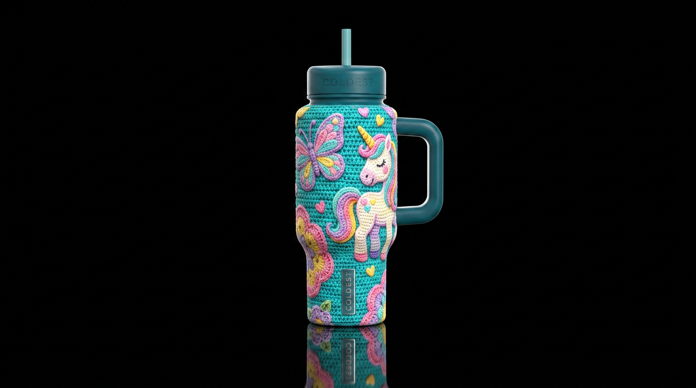 crochet, happy mood, butterfly, inbued, beautiul, ... water bottle design