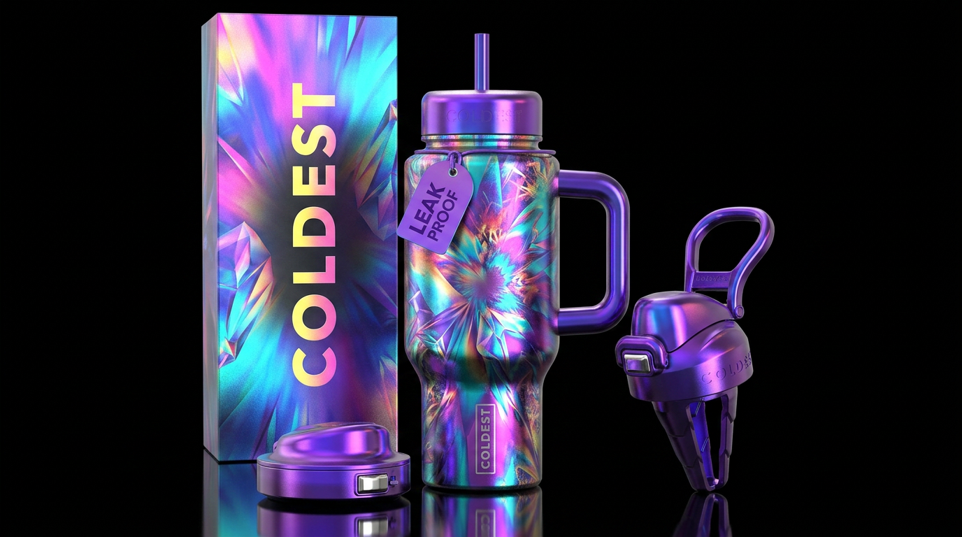 electric, explosive, stylistic, vibrant, beautiul,... water bottle design
