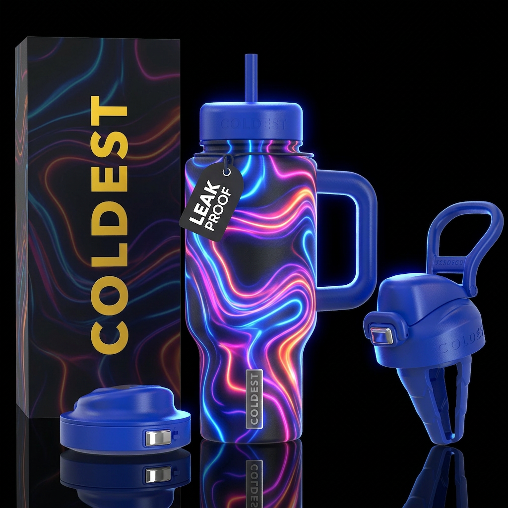 nostalgic, glowie, inbued, stylistic water bottle design