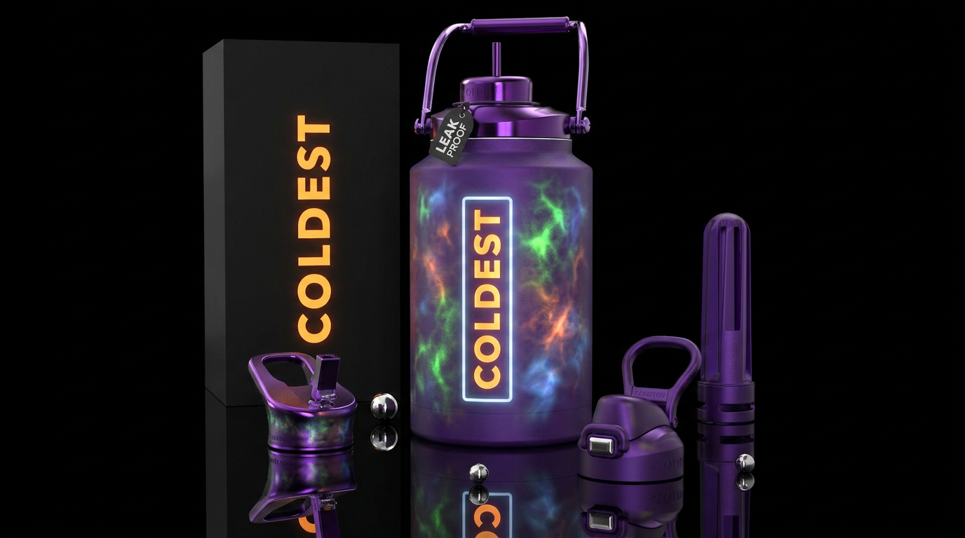 mysterious,halloween, vibrant, glowie, haunted, in... water bottle design