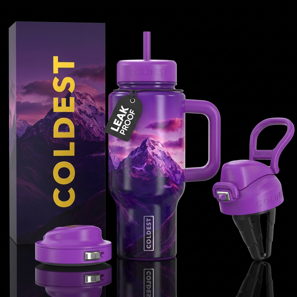 Purple mountains majesty inbued water bottle design