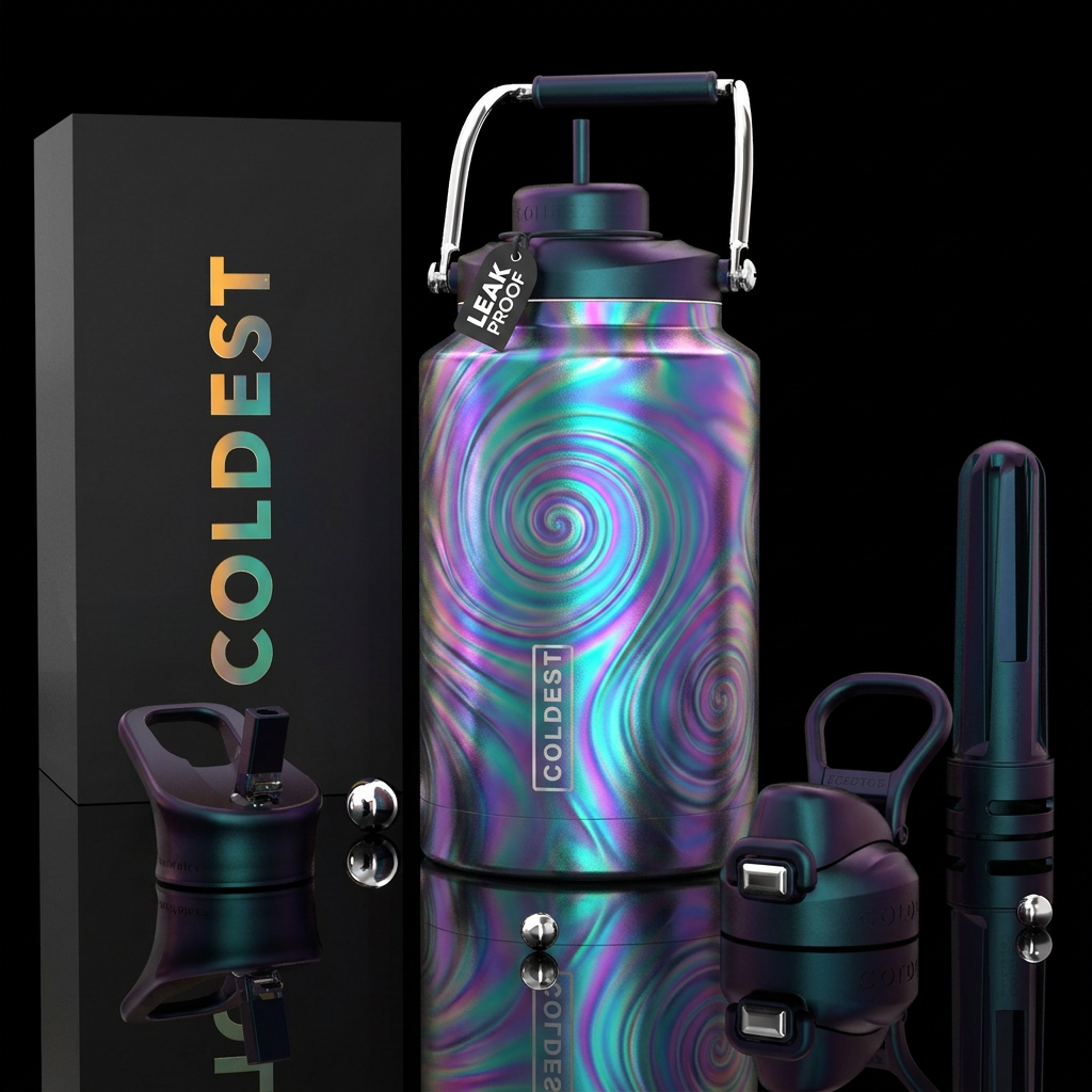 opalescent, irridescent, inbued, beautiul, vibrant... water bottle design