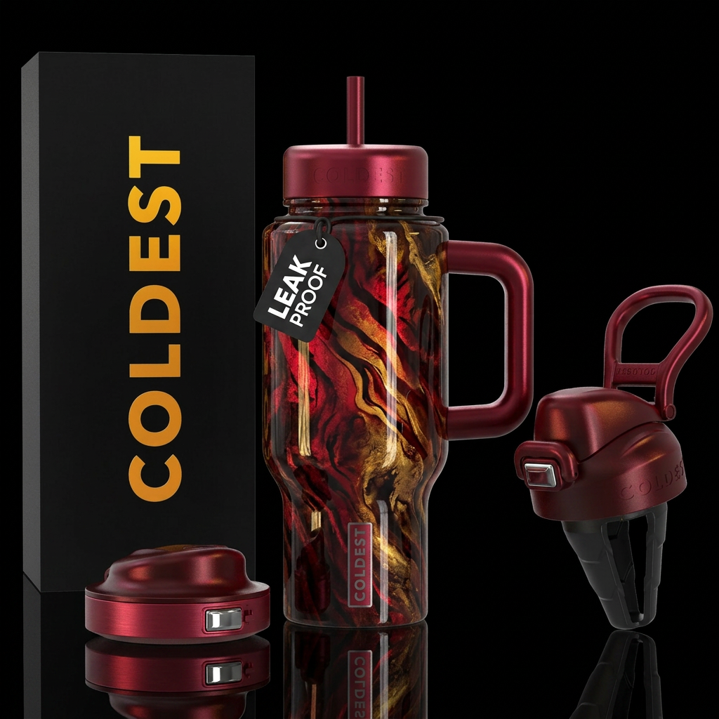 Tigersblood inbued, vibrant,stylistic, modern, dar... water bottle design