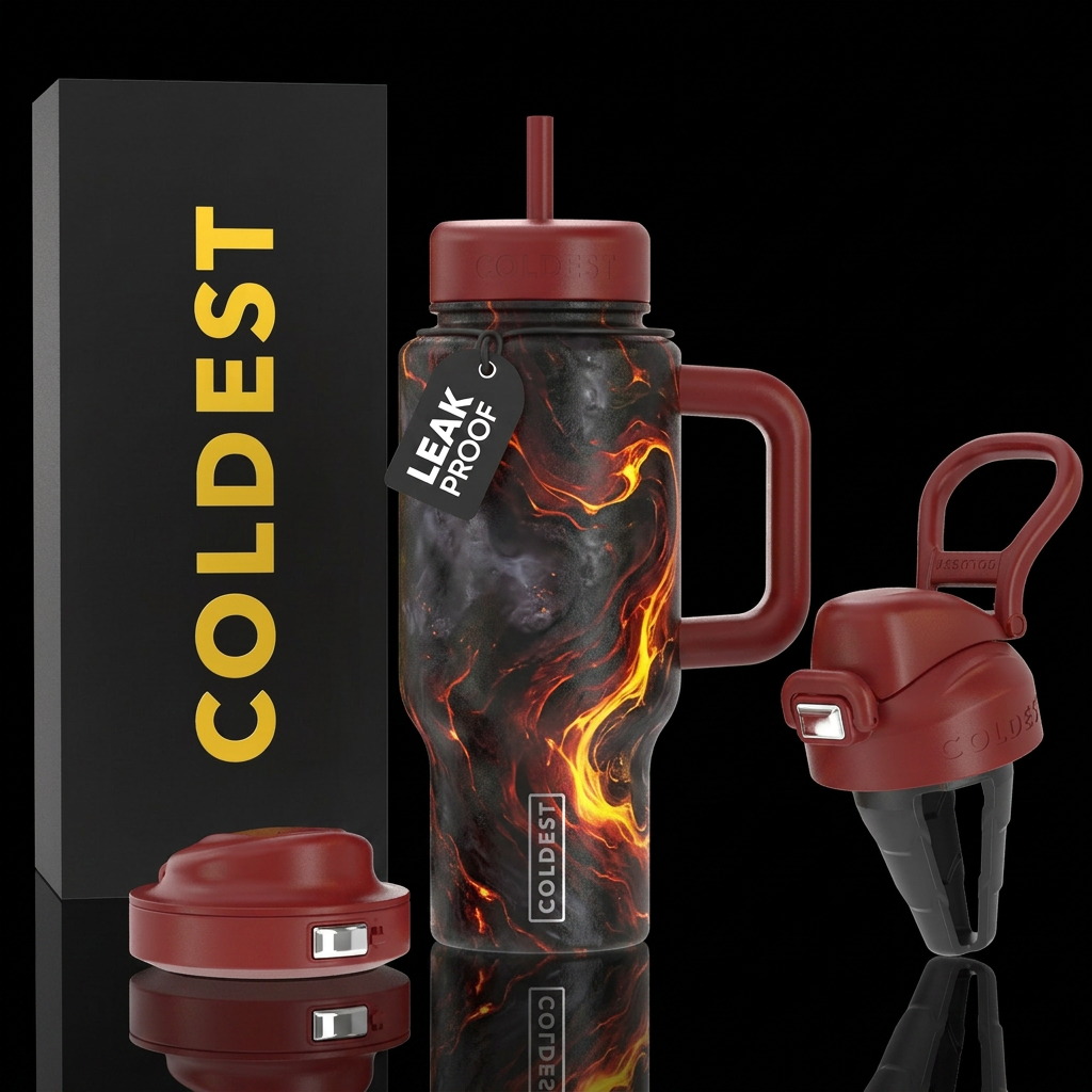 Tigersblood inbued, vibrant,stylistic, modern, dar... water bottle design