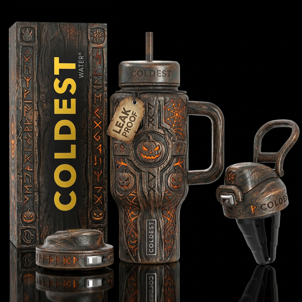 classical, halloween, inbued, magic, stylistic, ru... water bottle design