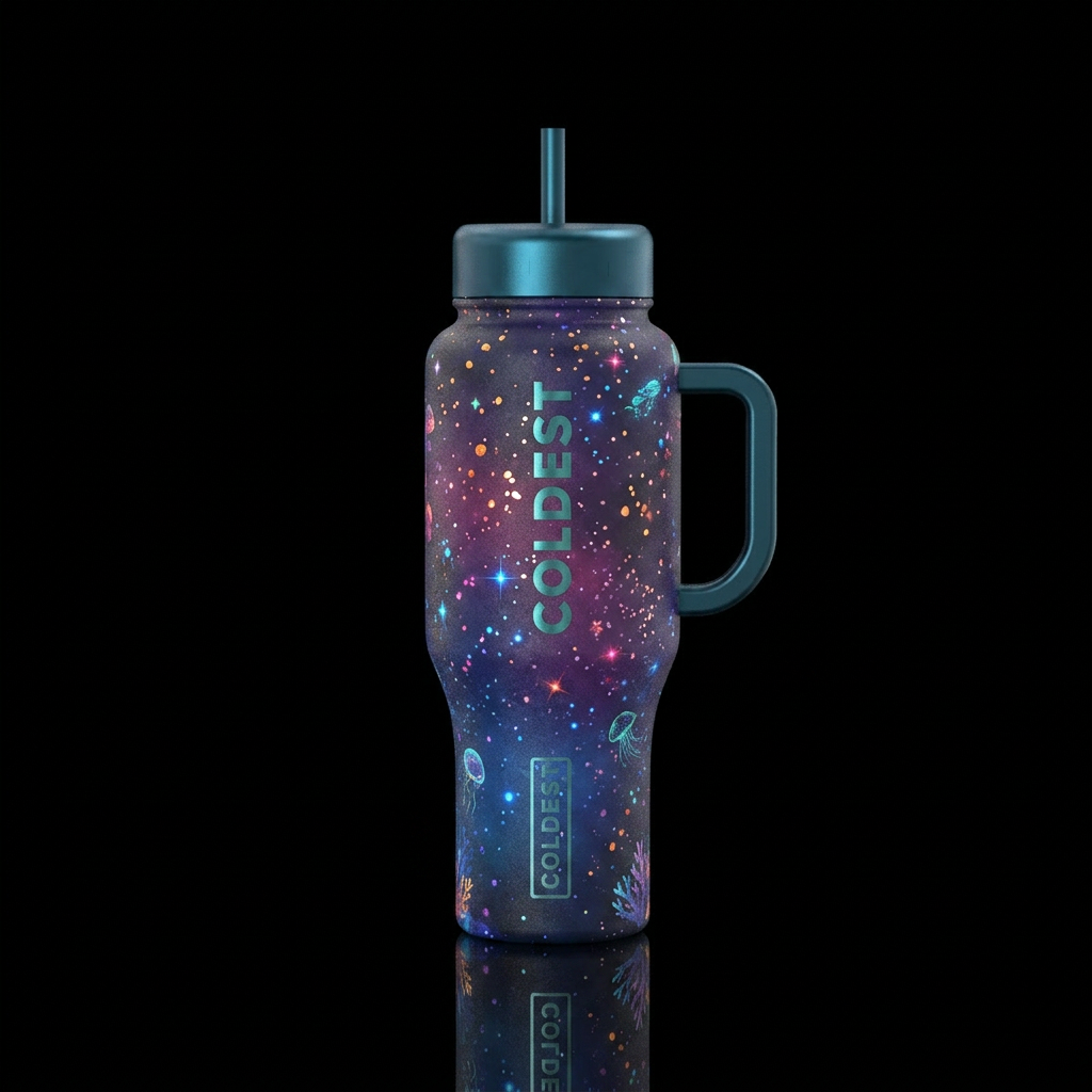 Caribbean nights, beautiul, vibrant, magical, inbu... water bottle design