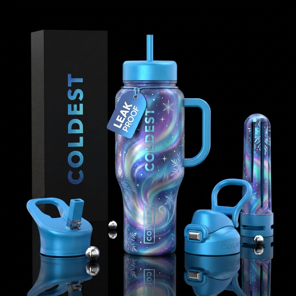 Winter dreams,magical,mystical,, irridescent, inbu... water bottle design