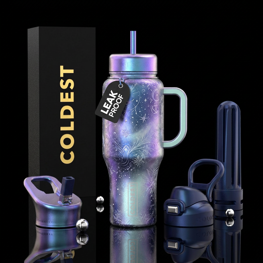 Winter dreams,magical,mystical,, irridescent, inbu... water bottle design