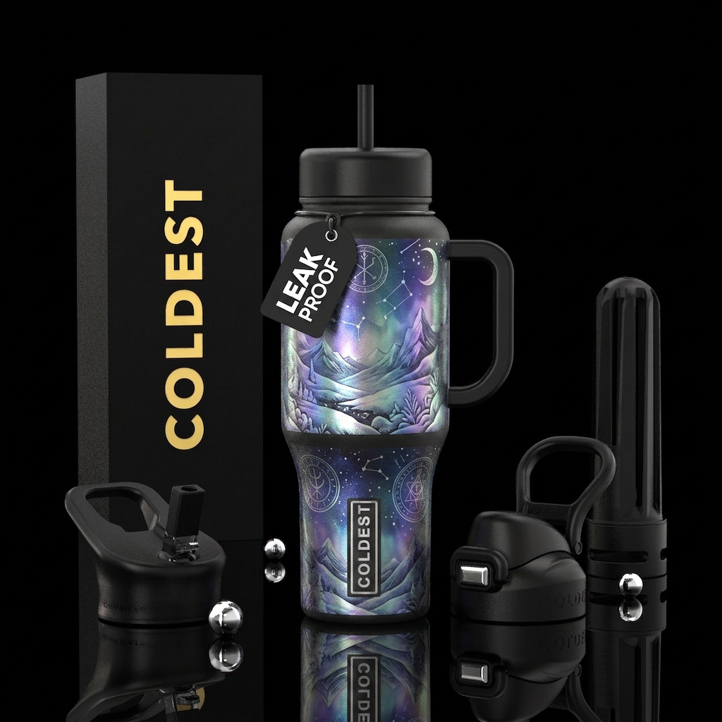 Winter dreams,magical,mystical,, irridescent, inbu... water bottle design