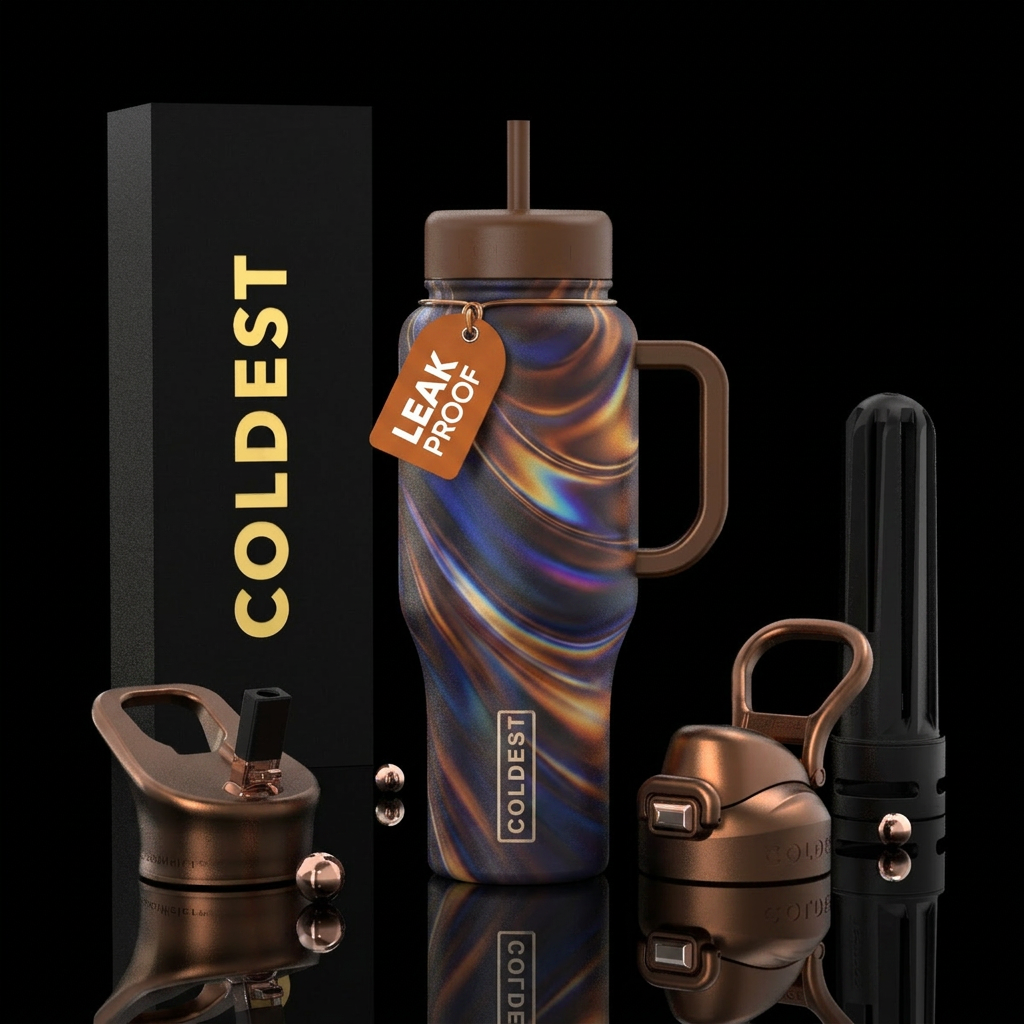 vibrant, umber, modern, artistic, inbued, enchante... water bottle design