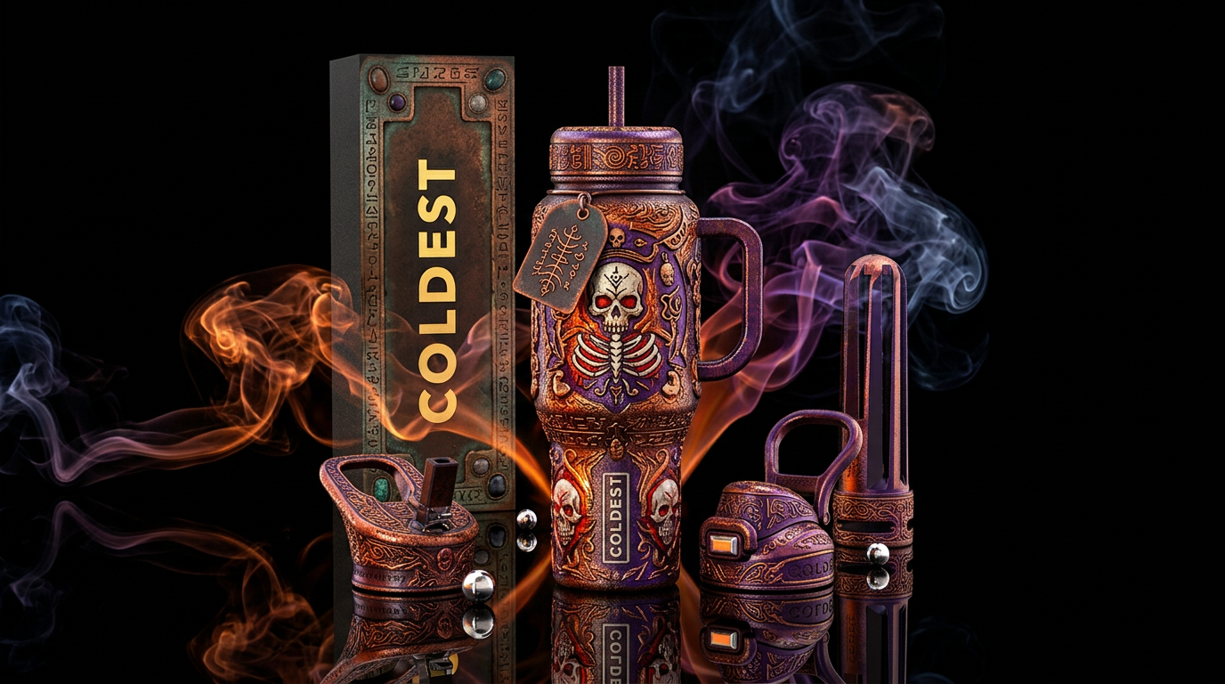 Voodoo inbued,, vibrant, luxurious, dark mood, dar... water bottle design