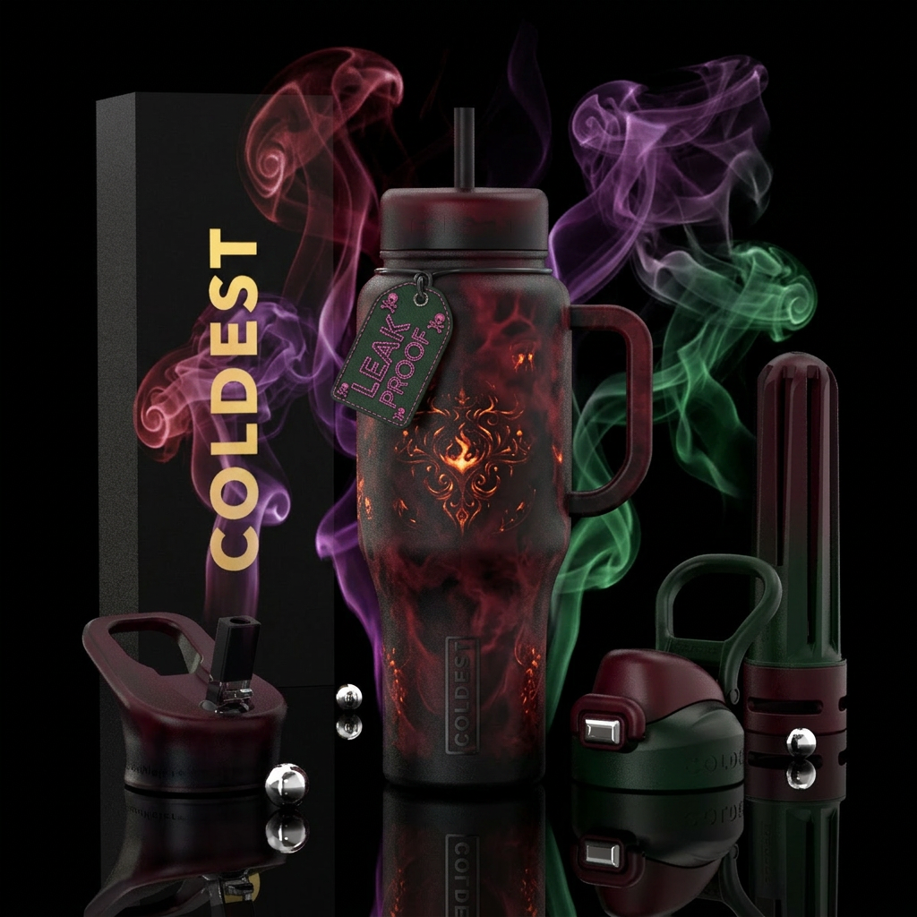 Voodoo inbued,, vibrant, luxurious, dark mood, dar... water bottle design