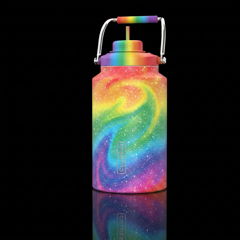 Gay Pride inbued,beautiul, vibrant, sparkly, magic... water bottle design