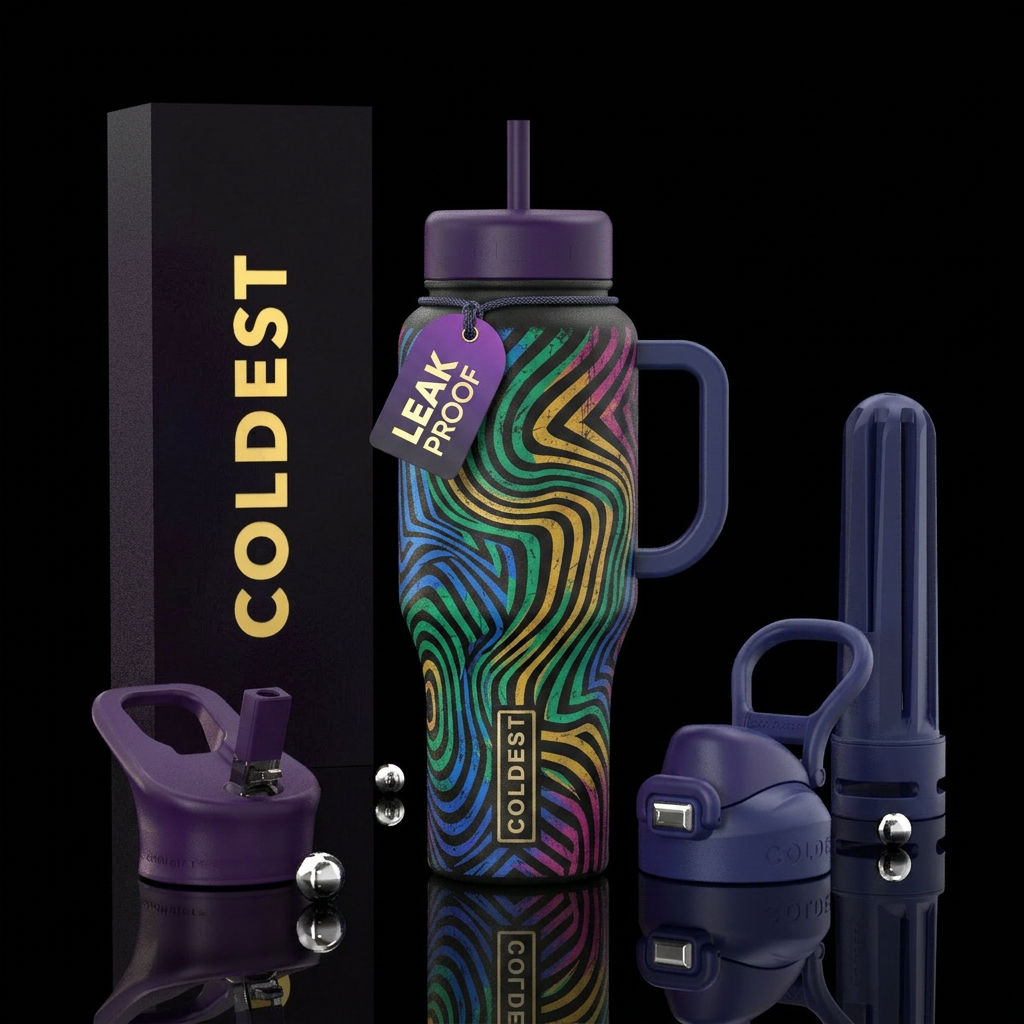 distressed, modern, op art, luxurious, stylistic, ... water bottle design