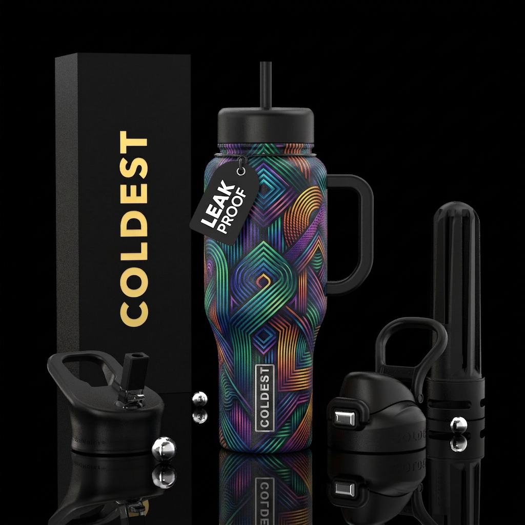 distressed, modern, op art, luxurious, stylistic, ... water bottle design