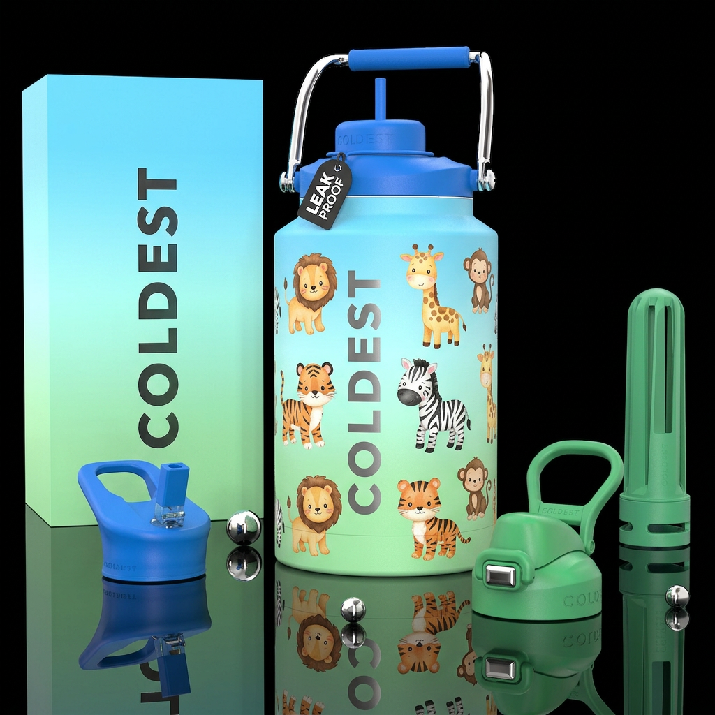 Baby lions,baby tigers, baby giraffes, baby zebras... water bottle design