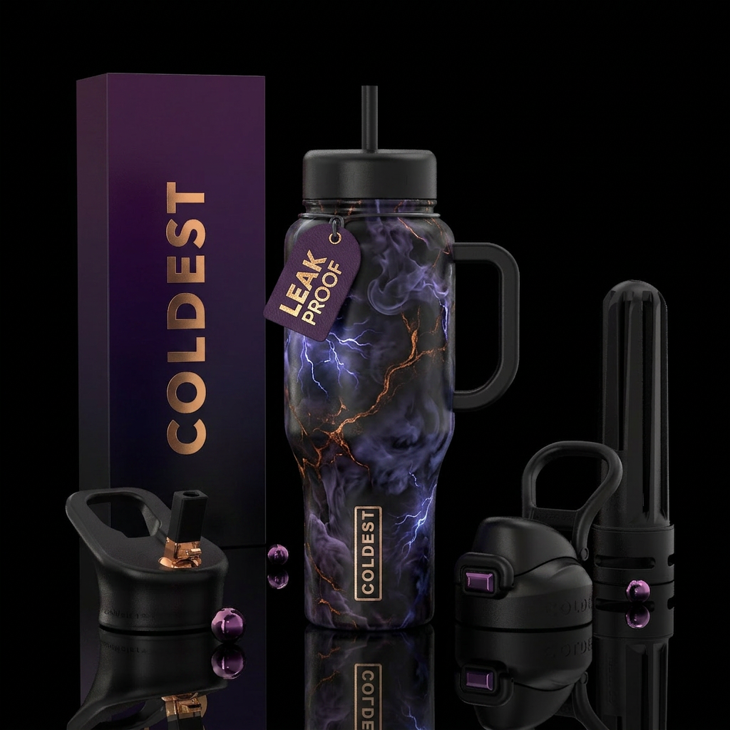 Ozzy Osborne inbued Prince of Darkness, stylistic,... water bottle design