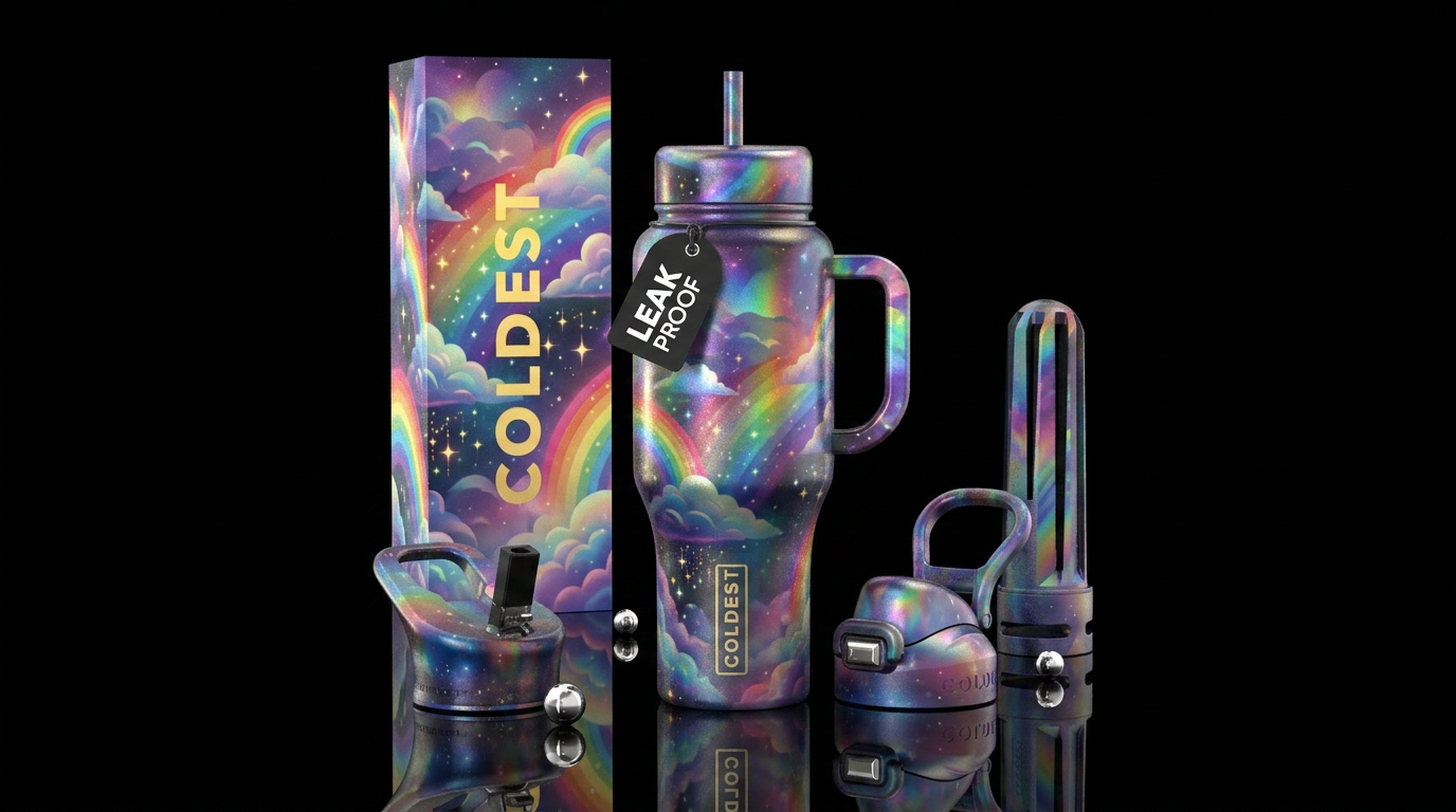 Somewhere over the rainbow, fantasy, beautiul, vib... water bottle design