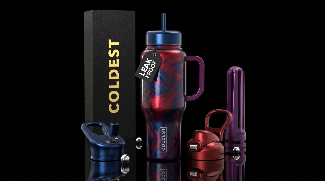 Metallic candy apple red, midnight metallic blue,a... water bottle design