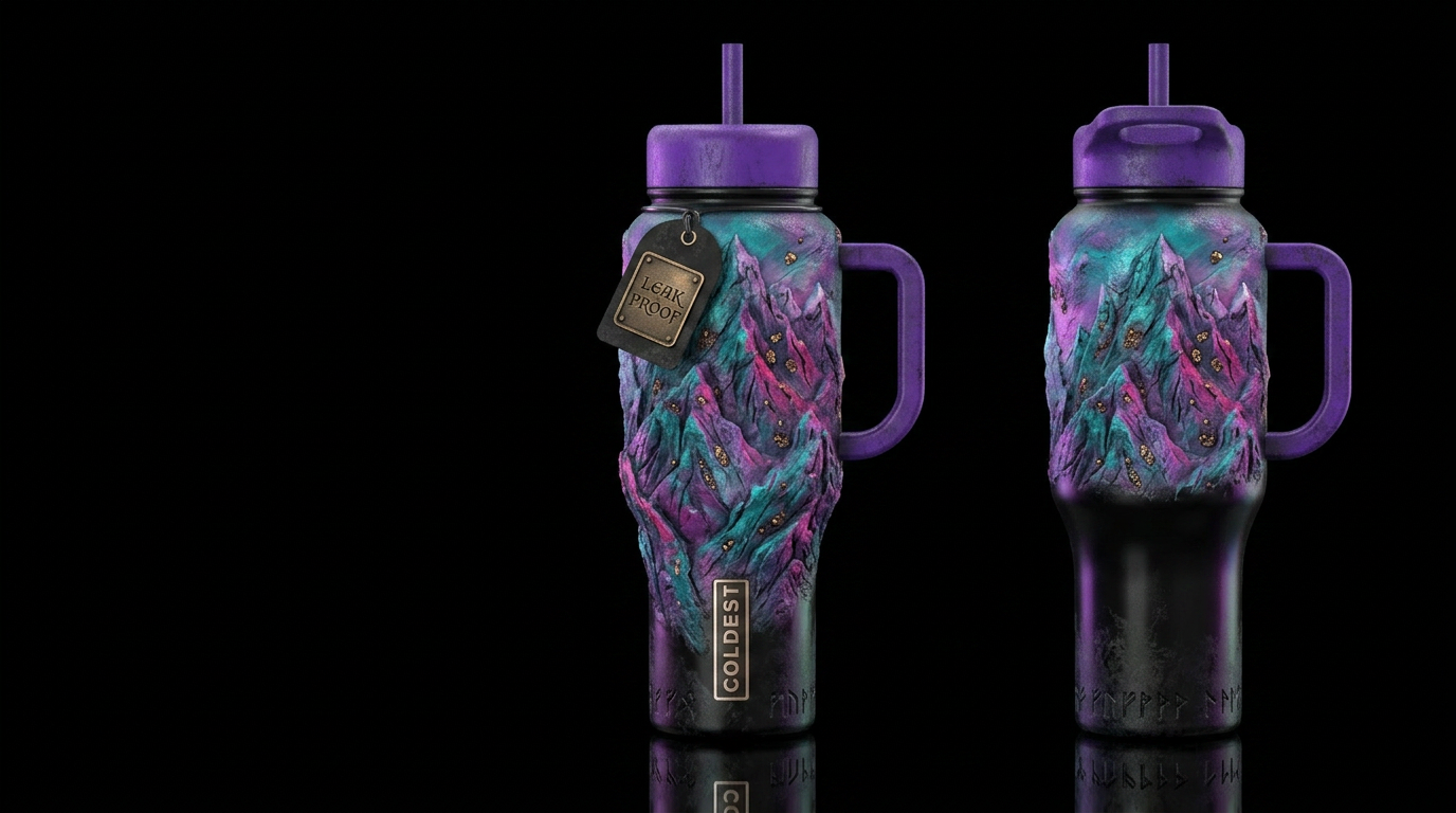 Magical enchanted mountains,beautiful,fantasy,mode... water bottle design
