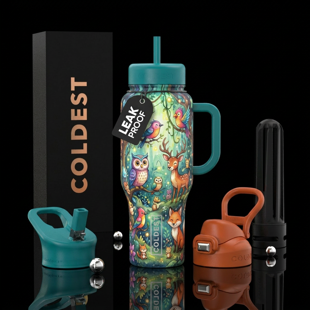 For the love of  all animals, beautiul, vibrant, m... water bottle design