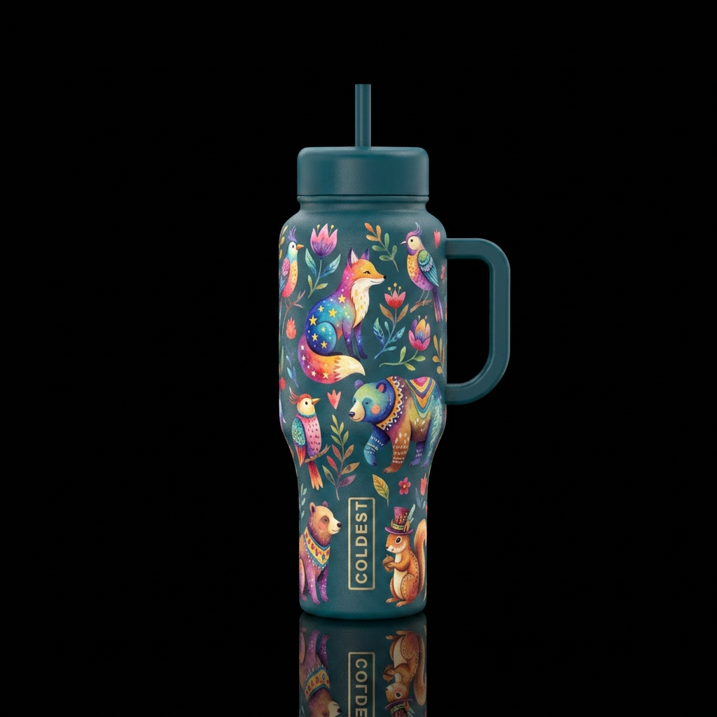 For the love of  all animals, beautiul, vibrant, m... water bottle design