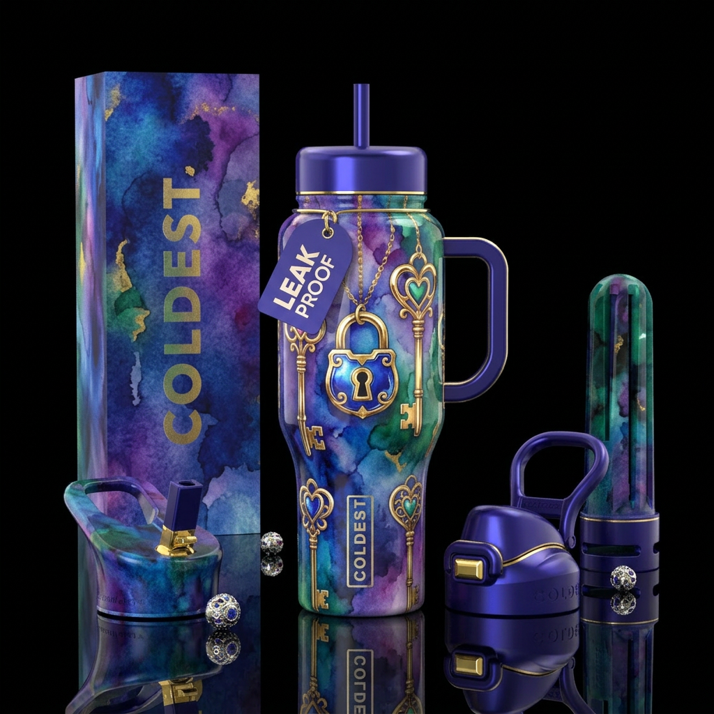 Key to my heart inspired under lock and key, shiny... water bottle design
