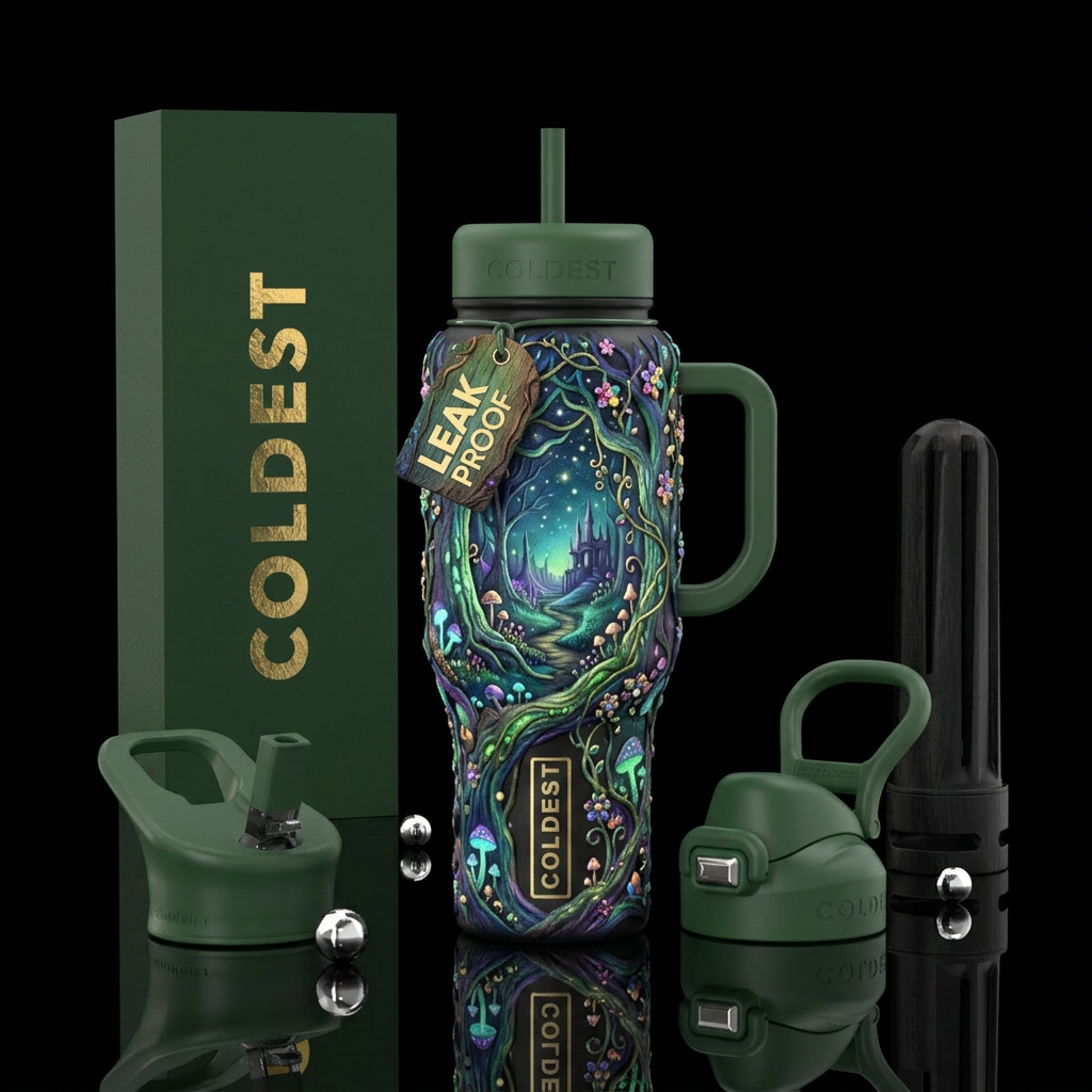 Enchanted Secret garden, inbued mezmering, whimsic... water bottle design