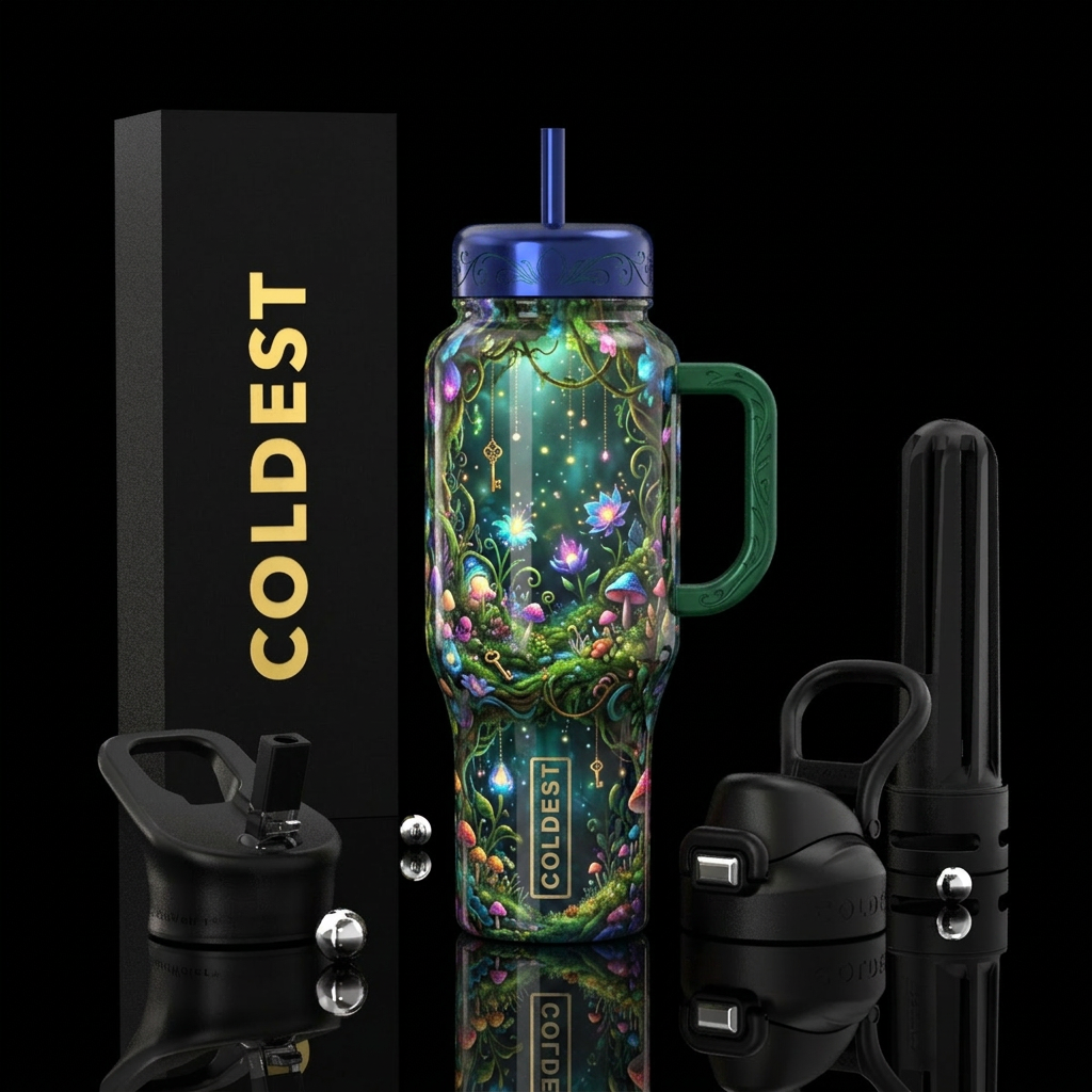 Enchanted Secret garden, inbued mezmering, whimsic... water bottle design