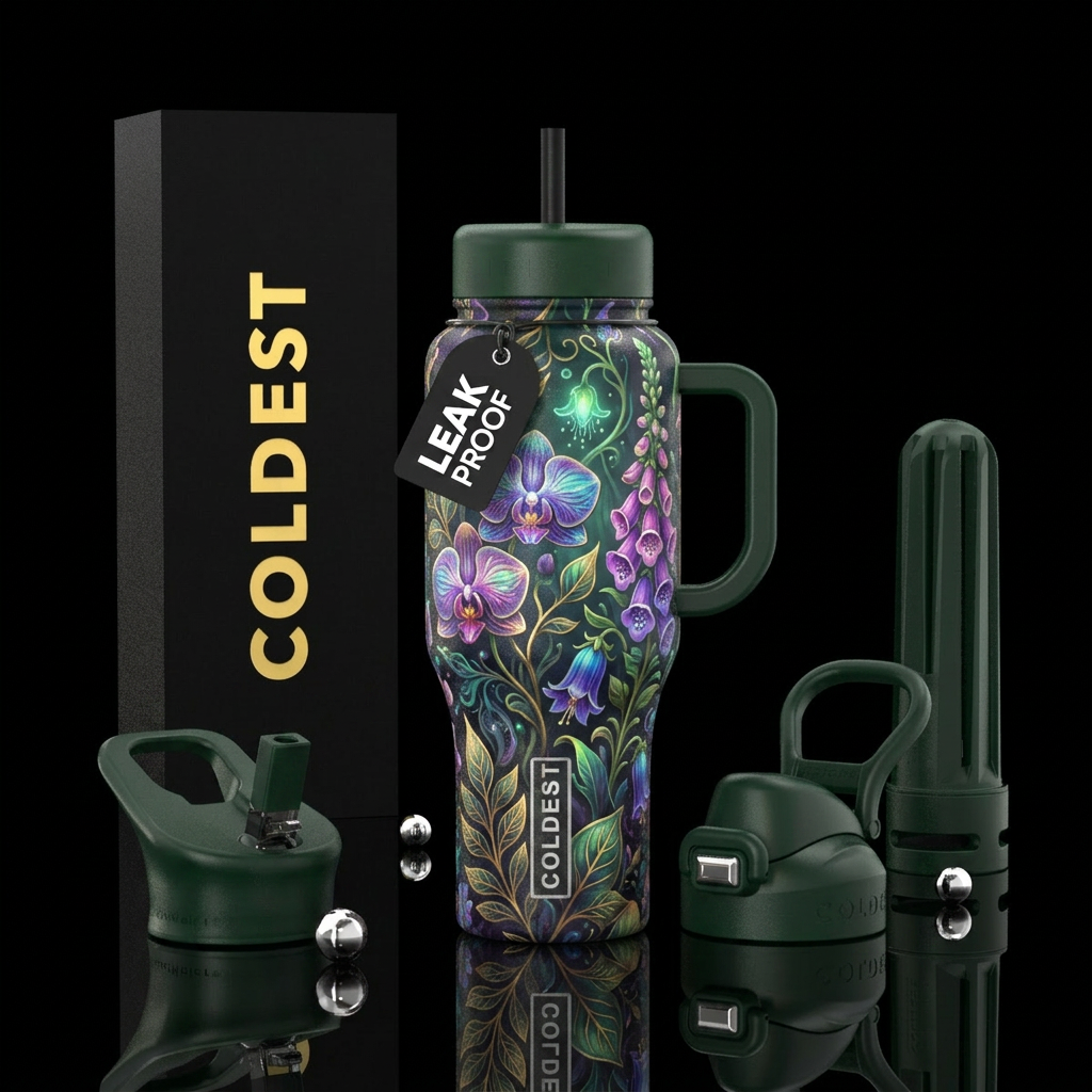 Secret garden enchanted, inbued mezmering, whimsic... water bottle design