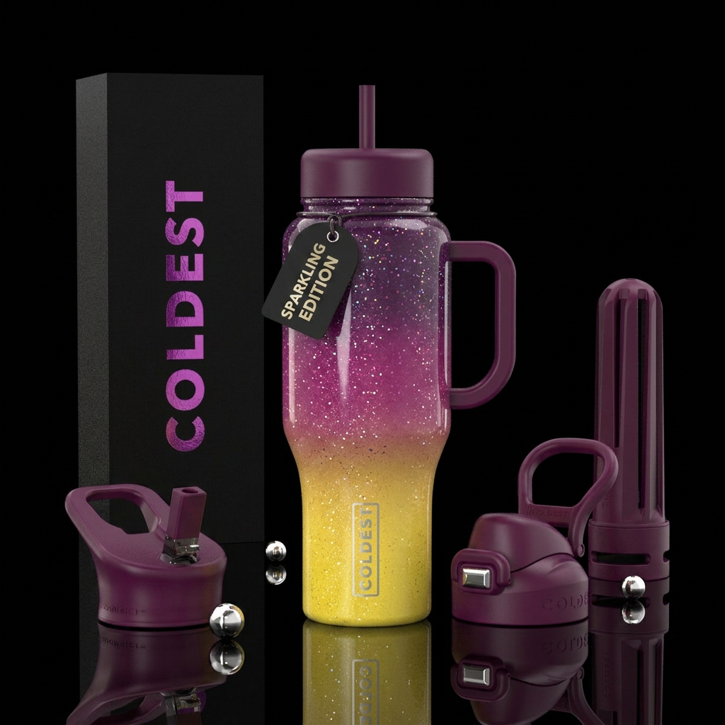 blackberry lemonade colors inspired ombred intermi... water bottle design
