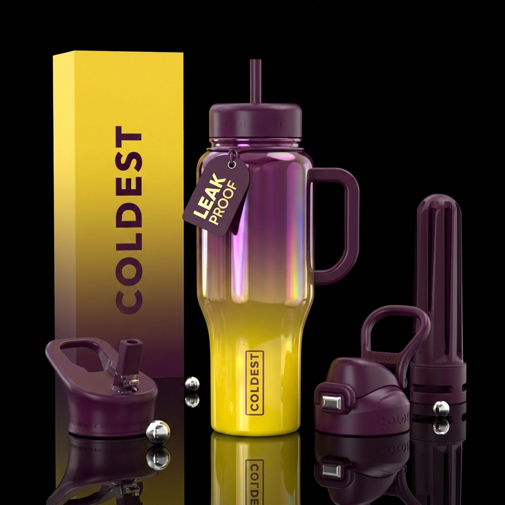 Blackberry lemonade colors ombred, shiny, vibrant,... water bottle design