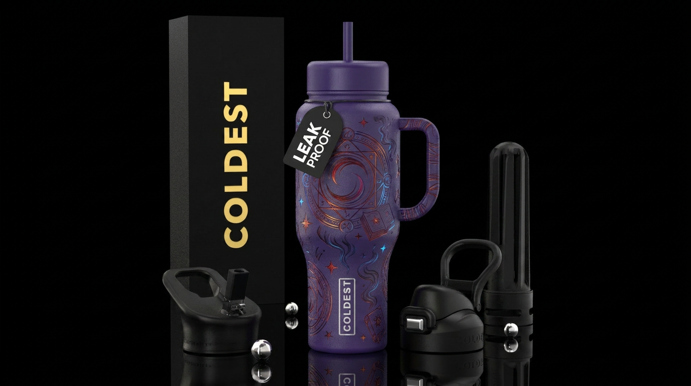 Wizards spell, fantasy, magical, artistic, modern,... water bottle design