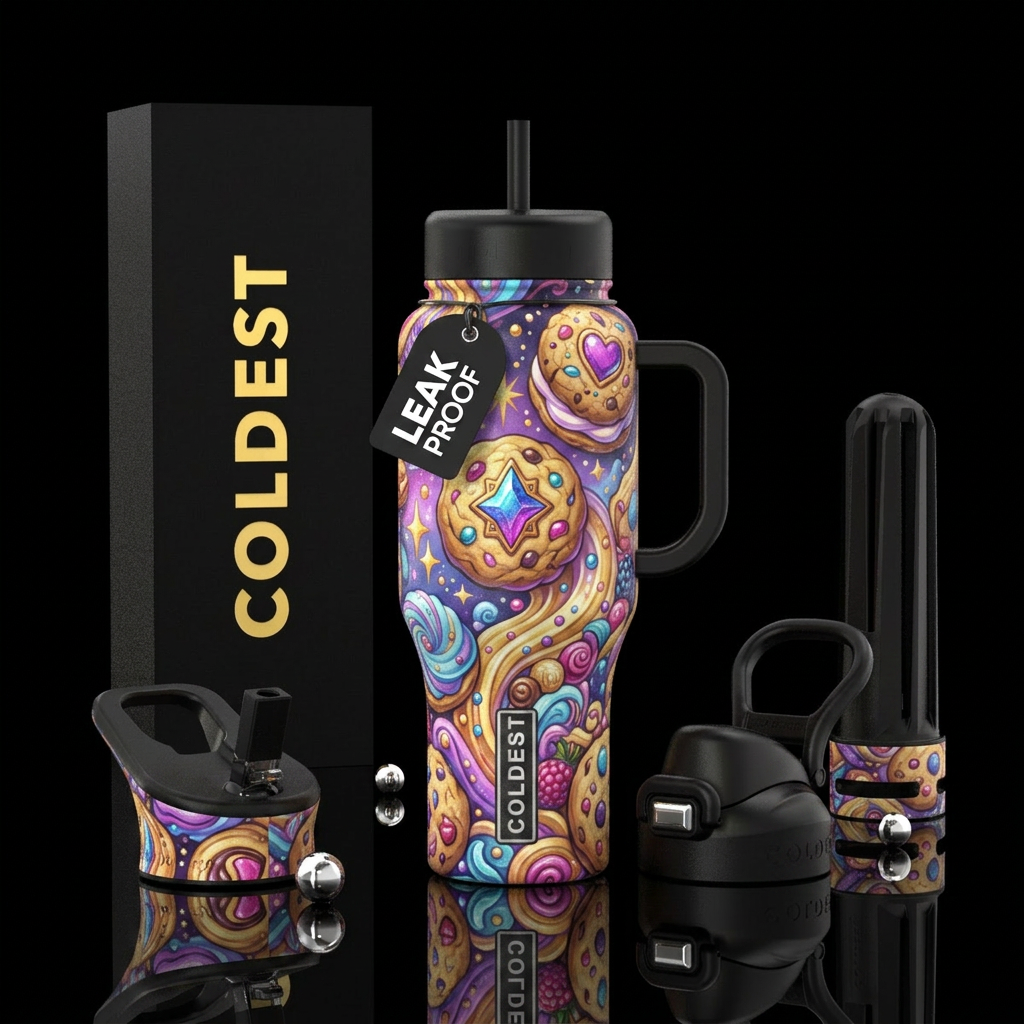 Cookie lovers dream, artistic, luxurious, stylisti... water bottle design