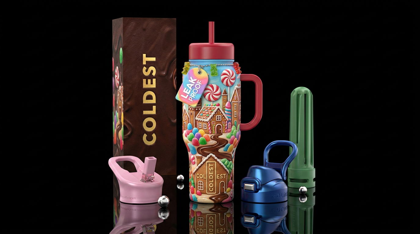 Boardgame Candyland inbued, vibrant, magical, beau... water bottle design