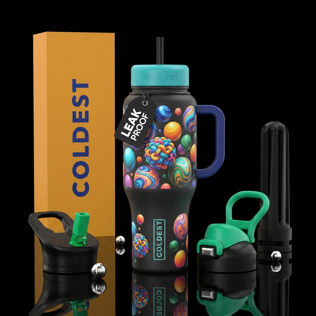 Lost my marbles, funny, vibrant, modern, artistic,... water bottle design