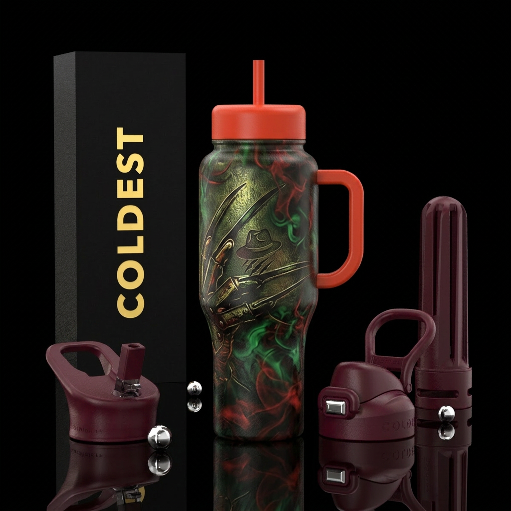 Nightmare on Elm Street inspired, halloween,scary,... water bottle design