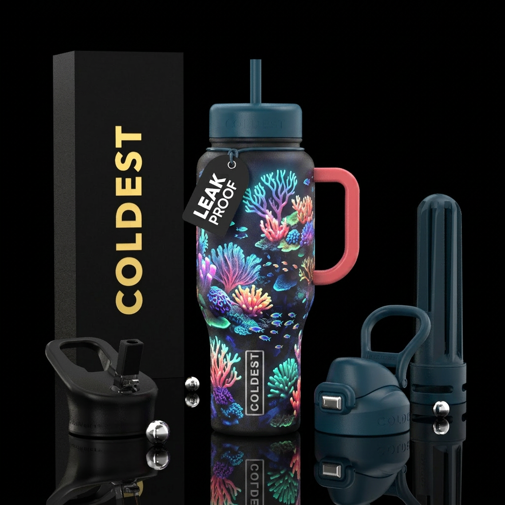 Glowie coral reef water bottle design