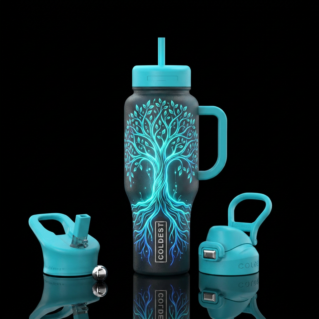 Glowie Tree of life water bottle design