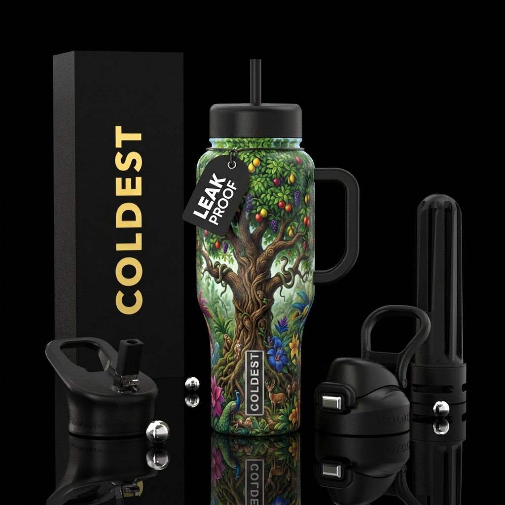Tree of life in the garden of eden water bottle design
