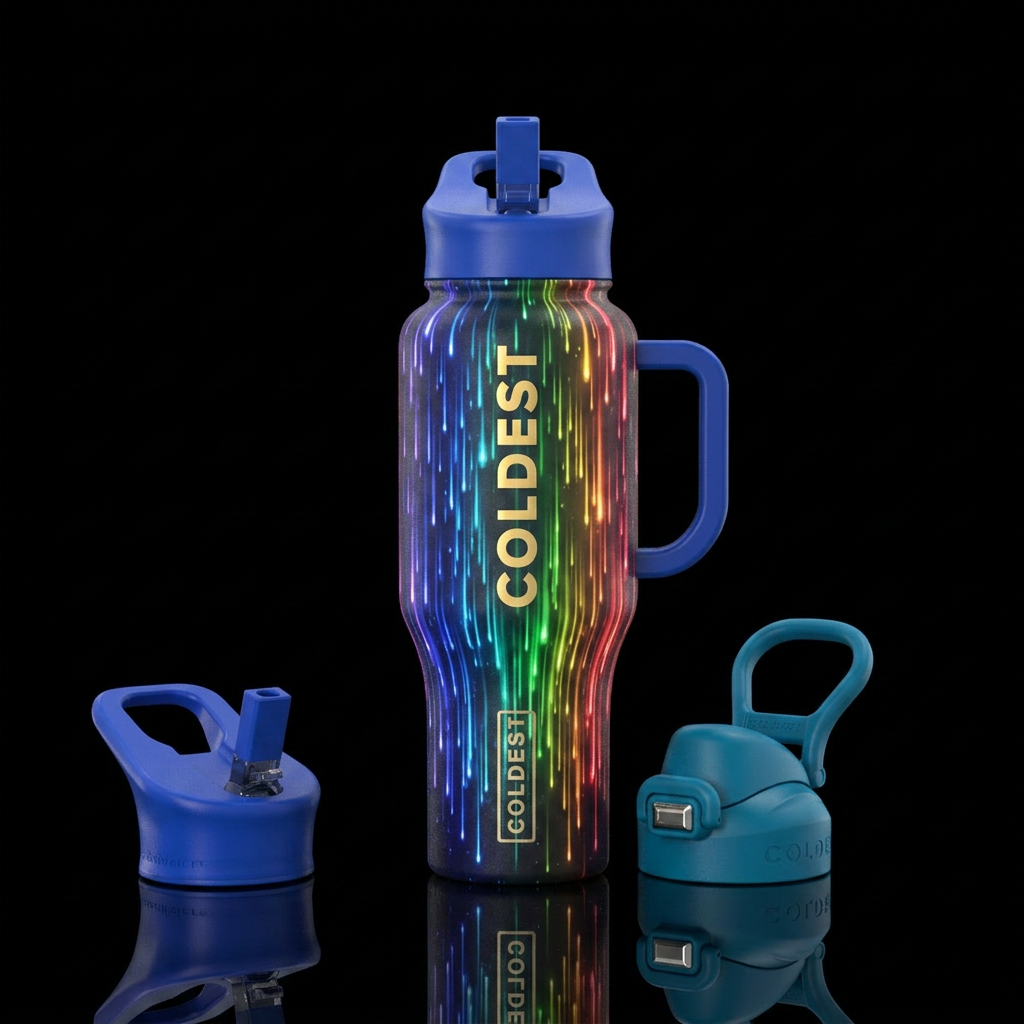 Glowie Rainbow rain water bottle design