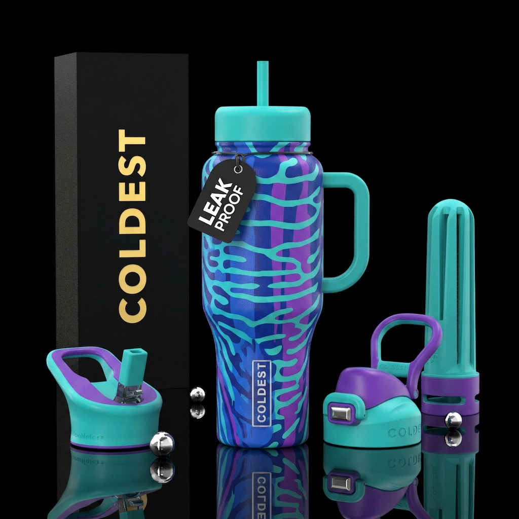 Wahoo pattern water bottle design