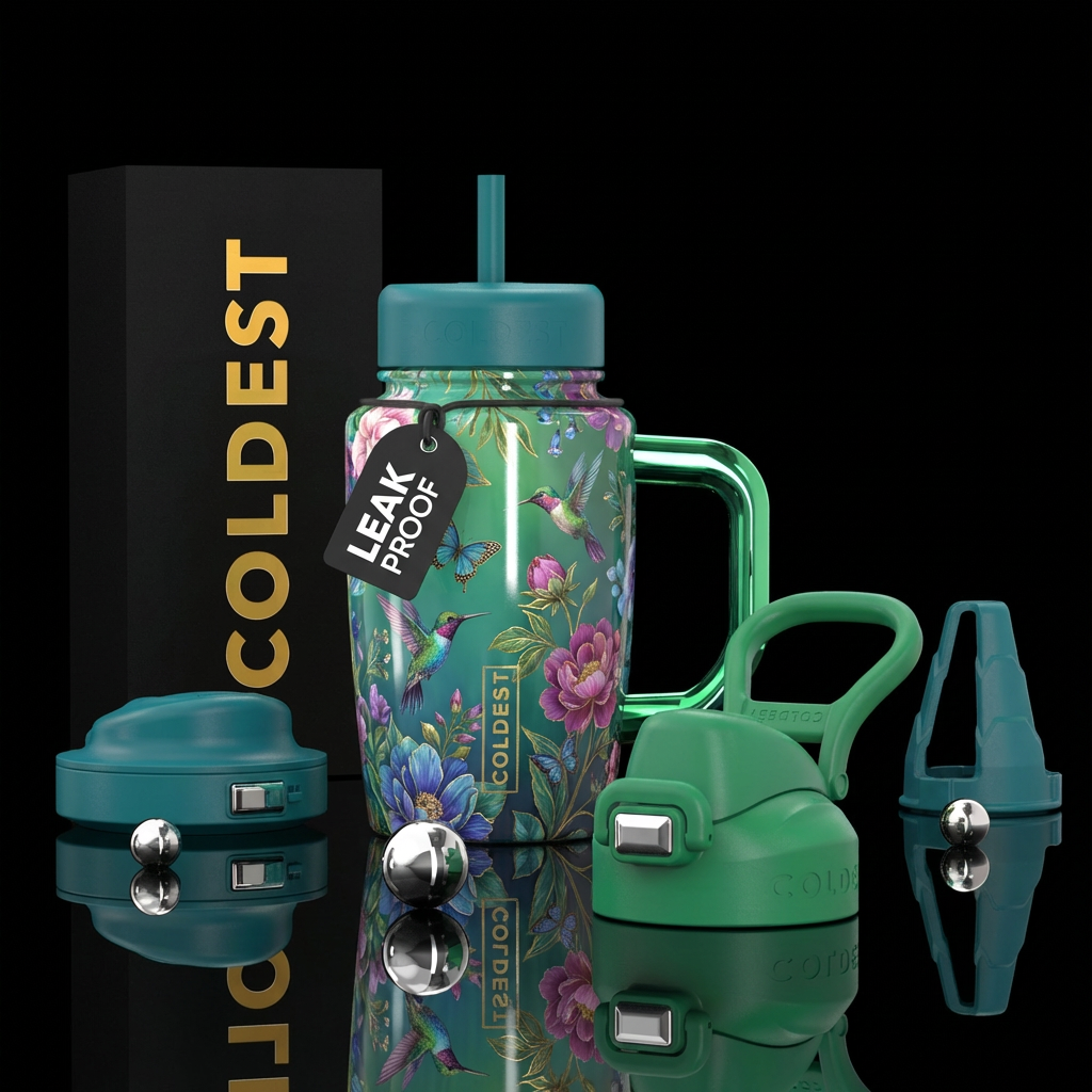 secret garden, beautiul, vibrant water bottle design